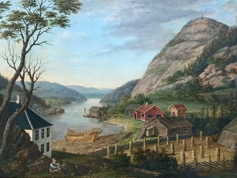 1776-Jacob Edvardsson Munch - La casa di uno skipper a Nøtterland vicino a Tønsberg, intorno al 1820